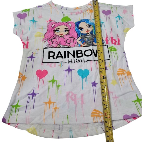 Rainbow High Girls T-Shirt With Colorful Graphics & Heart Print Design Size 4 - Picture 7 of 7